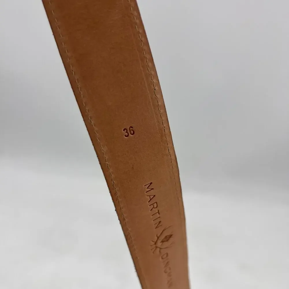 Martin Dingman Belt Mens 36 Chalkboard Suede Saddle Leather Lining Made in USA
